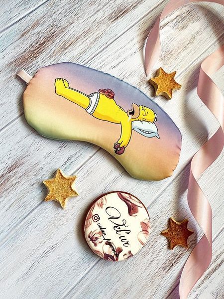 Піжама (шорти та майка) жіноча шовкова з принтом Simpsons фіолетова 1230394382 фото