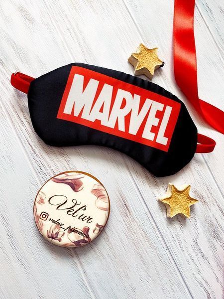 Піжама (шорти та майка) жіноча шовкова з принтом Marvel чорна 1234266970 фото