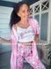 Комплект (піжама та халат) жіночий шовковий з принтом Pink PANTER рожевий 1463924018 фото 2