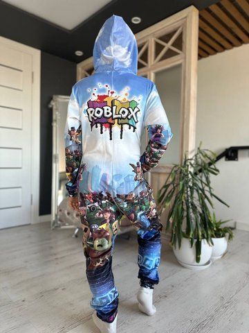 Тепленьке кігурумі з принтом "Roblox&rdquo; блакитне для дітей 2379651894 фото