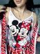 Комплект (піжама та халат) жіночий шовковий з принтом Mickey Mouse рожевий 1584853169 фото 3