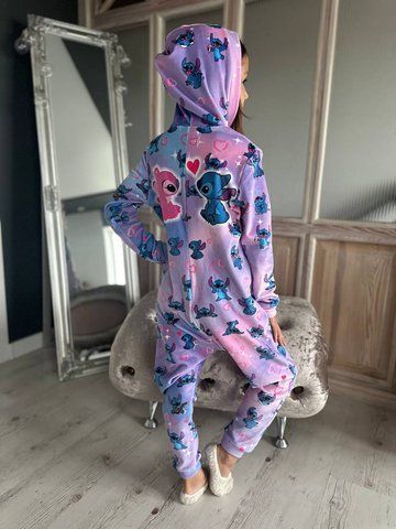 Тепленьке кігурумі з принтом "Stitch&rdquo; блакитне для дітей 2379656433 фото