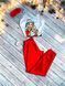 Комплект (піжама новорічна та халат) жіночий шовковий з принтом Santa червоний 1302355784 фото 2