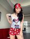 Піжама (шорти та майка) жіноча шовкова з принтом Minnie Mouse червона 1231616796 фото 2