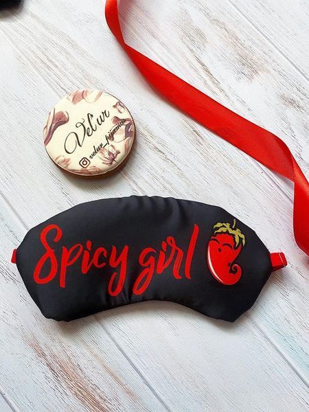 Піжама (шорти та майка) жіноча шовкова з принтом Spicy чорна 1230376684 фото